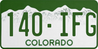 CO license plate 140IFG