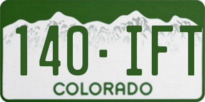 CO license plate 140IFT