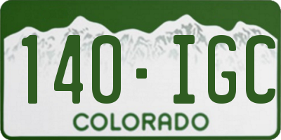 CO license plate 140IGC