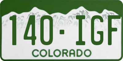 CO license plate 140IGF