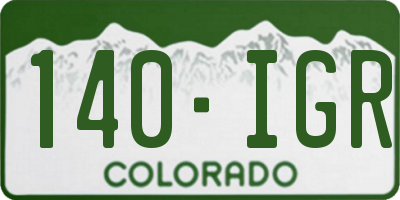 CO license plate 140IGR