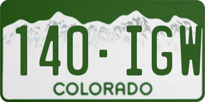 CO license plate 140IGW