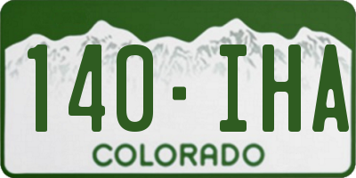 CO license plate 140IHA