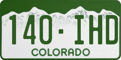 CO license plate 140IHD