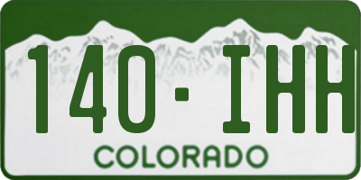 CO license plate 140IHH