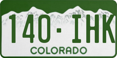 CO license plate 140IHK