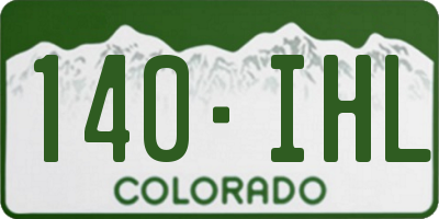 CO license plate 140IHL