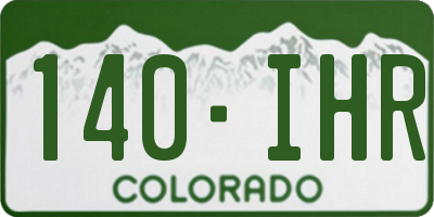 CO license plate 140IHR