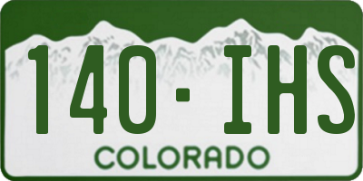 CO license plate 140IHS