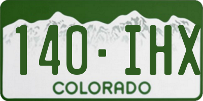 CO license plate 140IHX