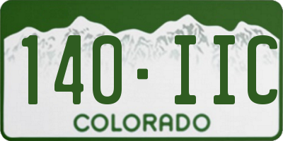 CO license plate 140IIC