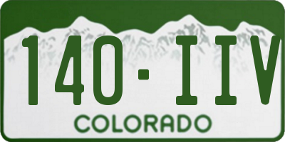 CO license plate 140IIV