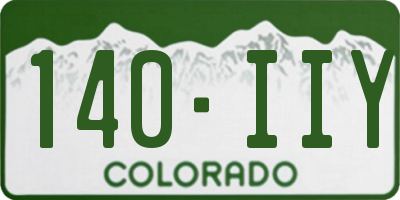 CO license plate 140IIY