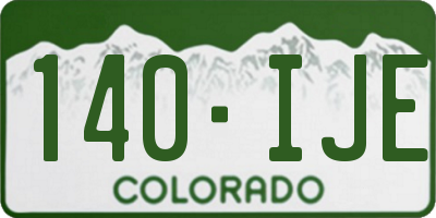 CO license plate 140IJE