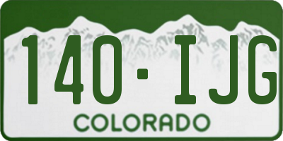 CO license plate 140IJG