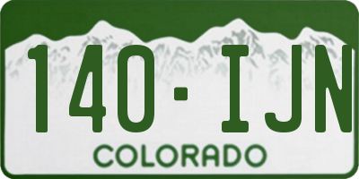CO license plate 140IJN