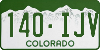 CO license plate 140IJV