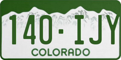 CO license plate 140IJY