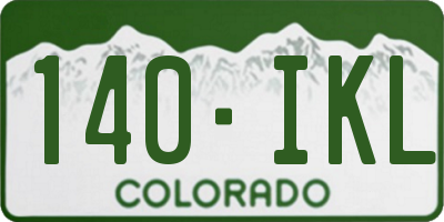 CO license plate 140IKL