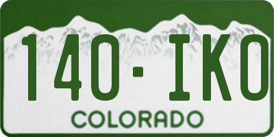 CO license plate 140IKO