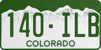 CO license plate 140ILB