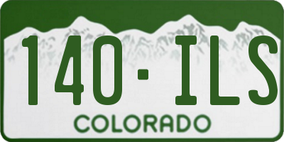CO license plate 140ILS