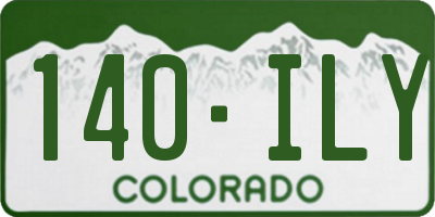 CO license plate 140ILY