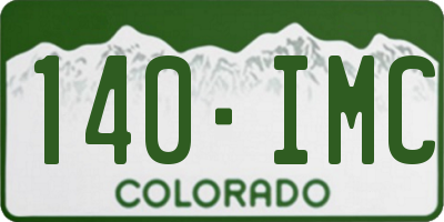 CO license plate 140IMC