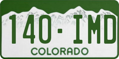 CO license plate 140IMD