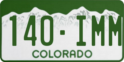 CO license plate 140IMM