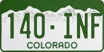 CO license plate 140INF