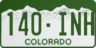 CO license plate 140INH