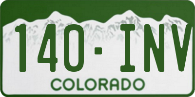 CO license plate 140INV