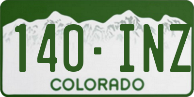 CO license plate 140INZ
