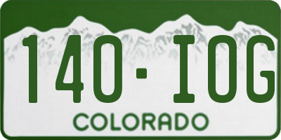 CO license plate 140IOG
