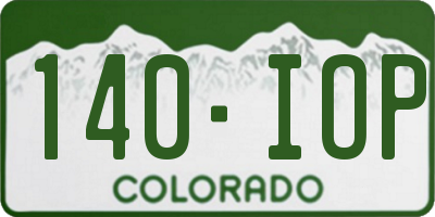 CO license plate 140IOP
