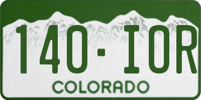 CO license plate 140IOR