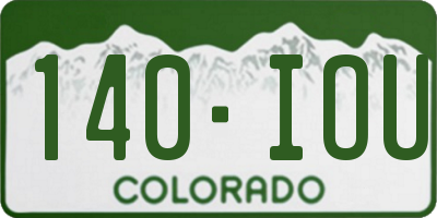 CO license plate 140IOU