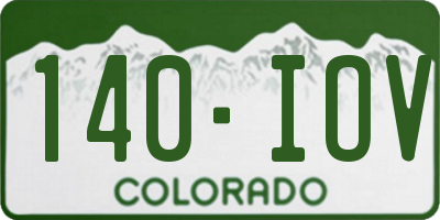 CO license plate 140IOV