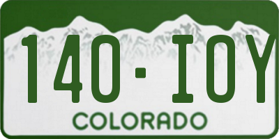 CO license plate 140IOY