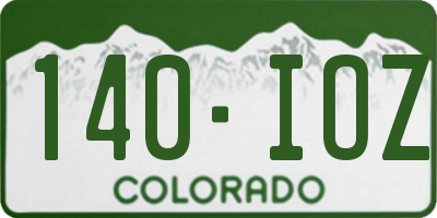 CO license plate 140IOZ