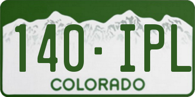 CO license plate 140IPL
