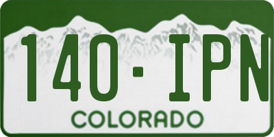 CO license plate 140IPN