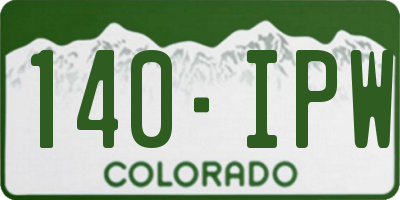 CO license plate 140IPW