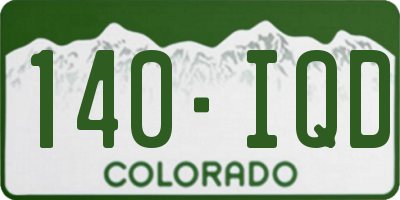 CO license plate 140IQD
