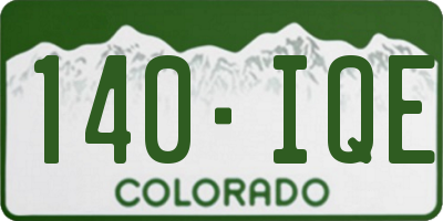 CO license plate 140IQE