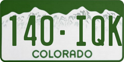CO license plate 140IQK