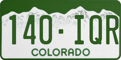 CO license plate 140IQR