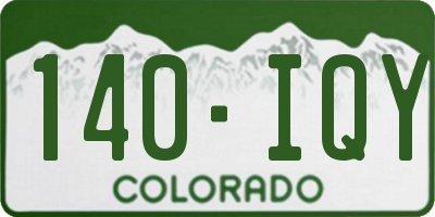 CO license plate 140IQY