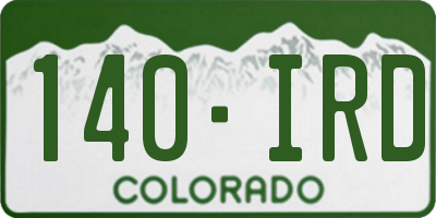 CO license plate 140IRD